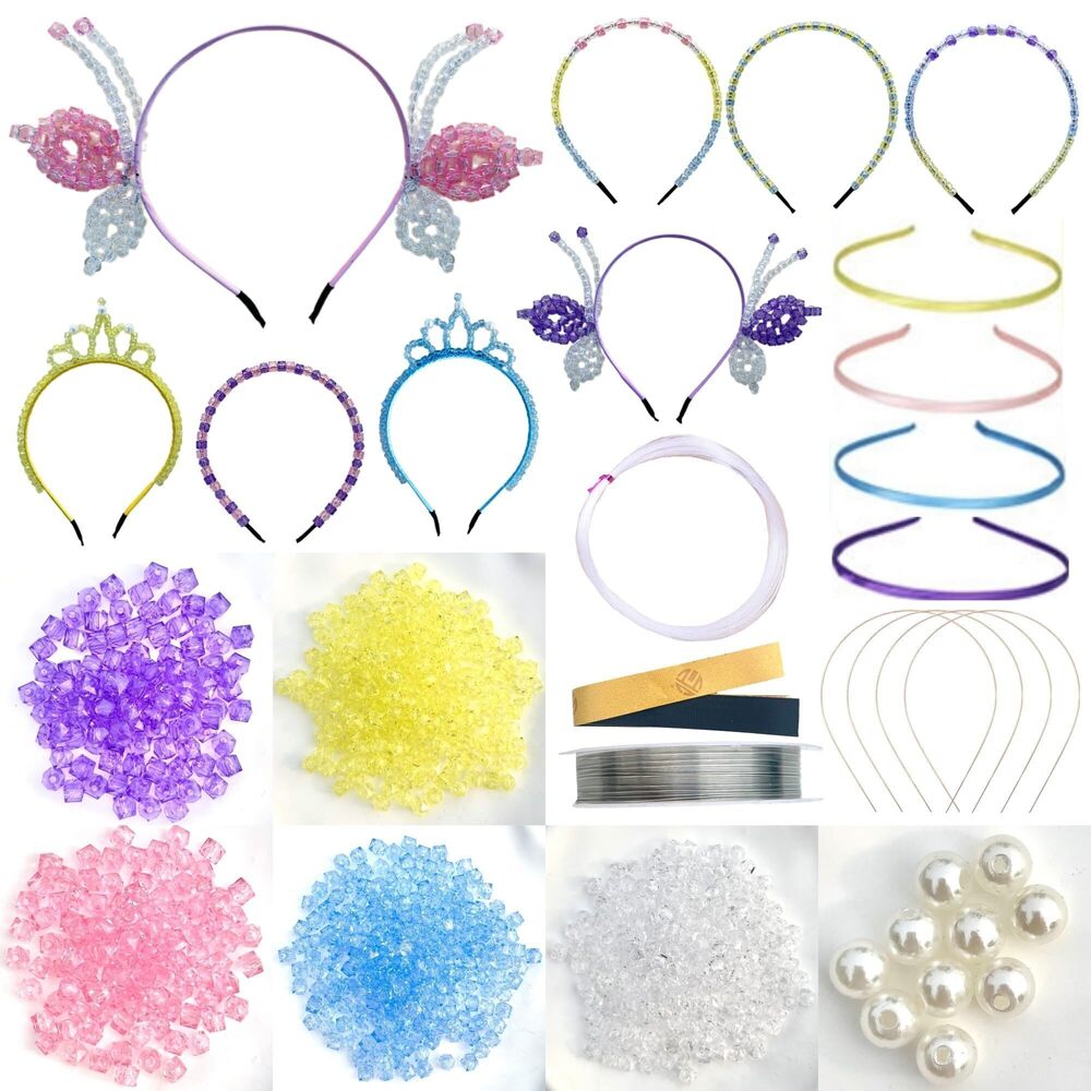 9432 8 Set Beaded Headbands Making Kit for Girls , DIY Unique Crown
